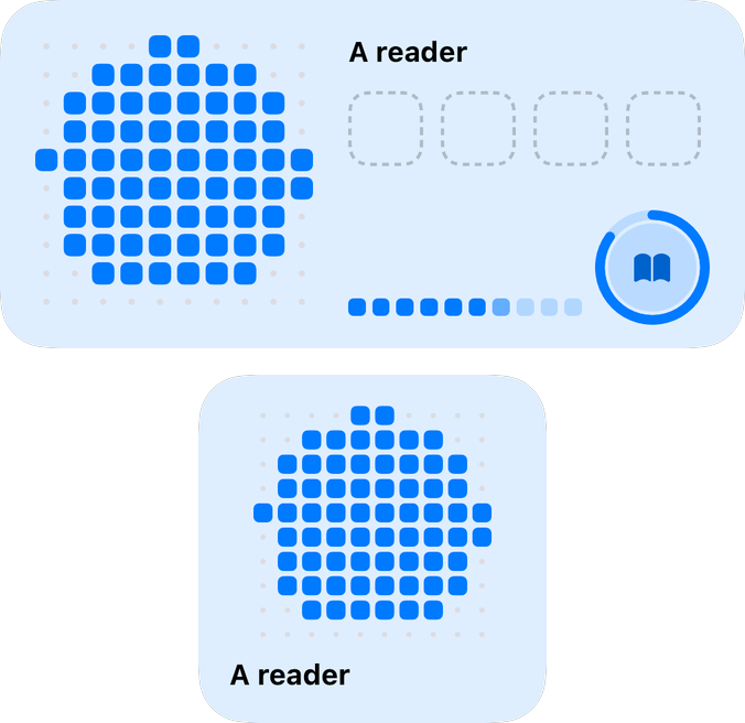Who you're becoming widgets showing a habit's own mosaic